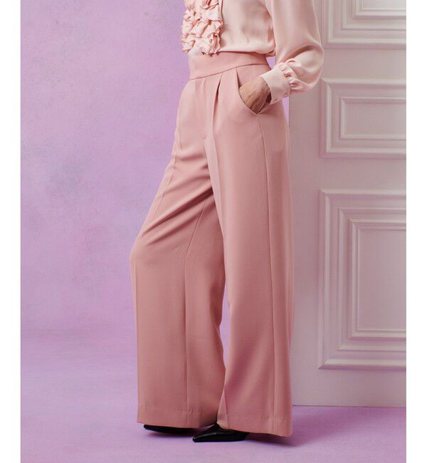 LOULOU WILLOUGHBY「【LOULOU WILLOUGHBY】ダブルクロスハイウエストサロペットパンツ」|チノ|