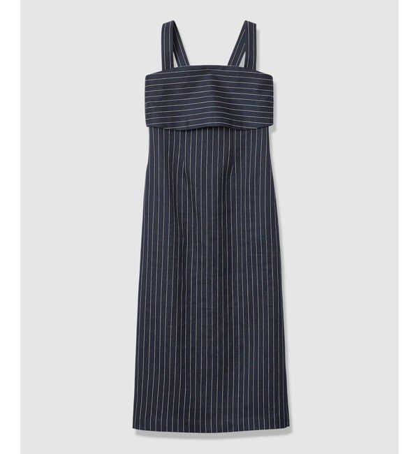 allureville「リネンストライプジャンパーワンピース」|ワンピース|