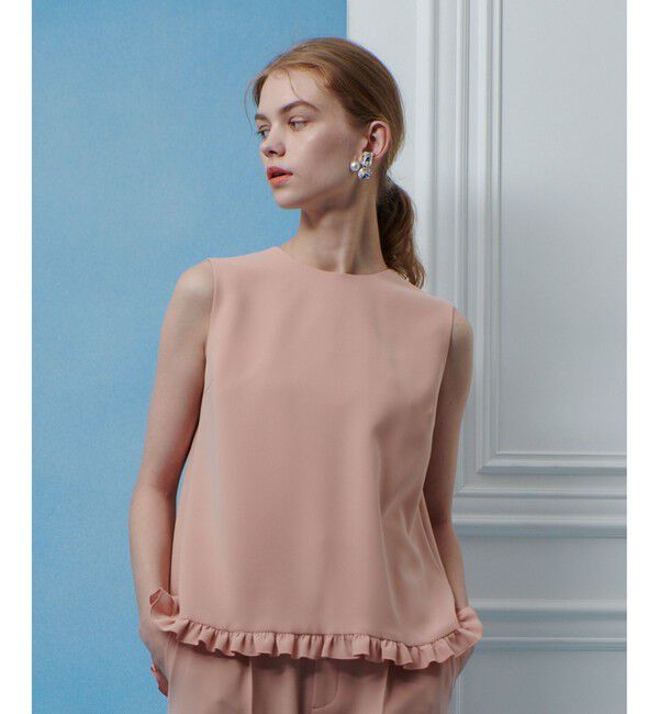 LOULOU WILLOUGHBY「【LOULOU WILLOUGHBY】パールネックレス付きフリルブラウス」|シャツ・ブラウス|