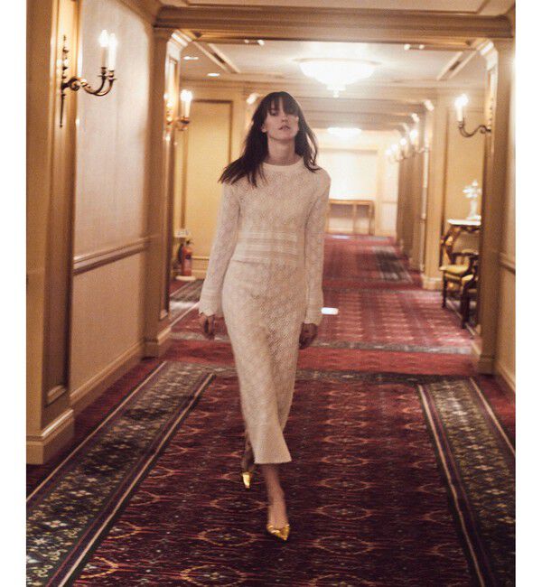 allureville「レースニットワンピース」|ワンピース|オフホワイト