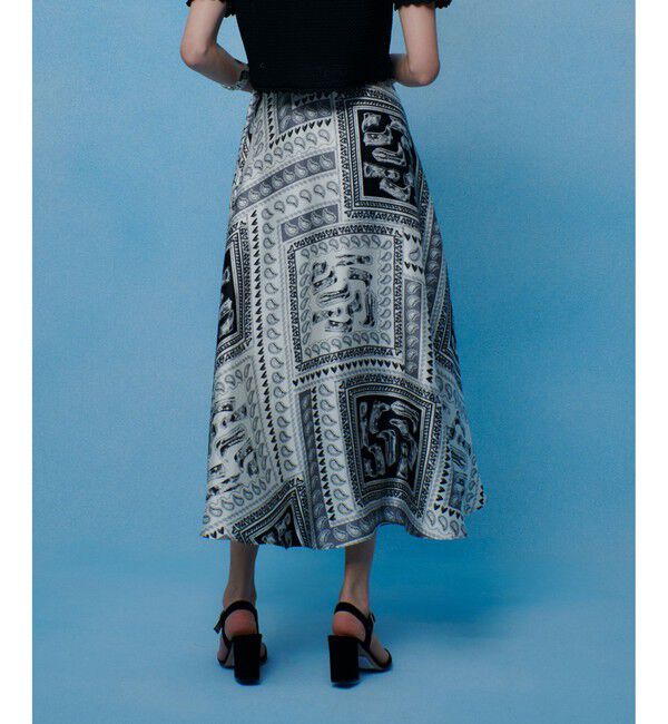 LOULOU WILLOUGHBY「【LOULOU WILLOUGHBY】ウエスタンスカーフプリントフレアスカート」|フレア|