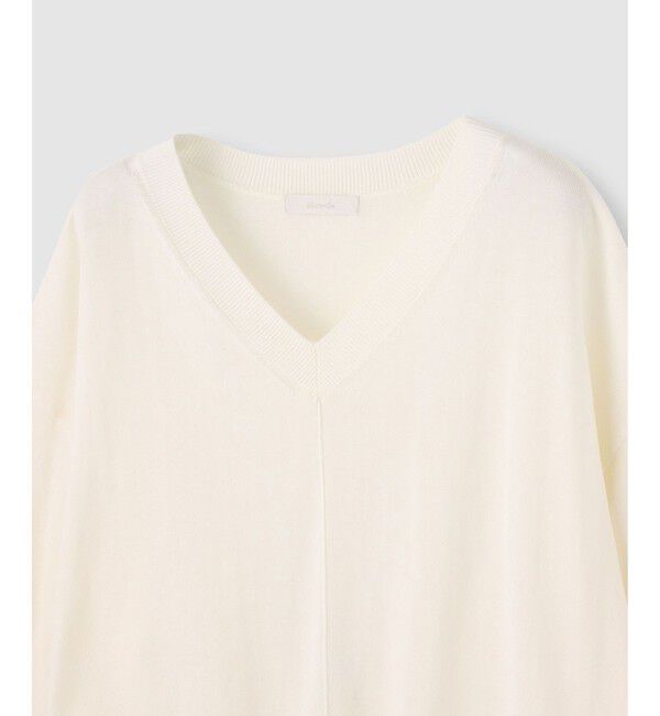 allureville「コットンシルクVネックプルオーバー」|ニット・セーター|