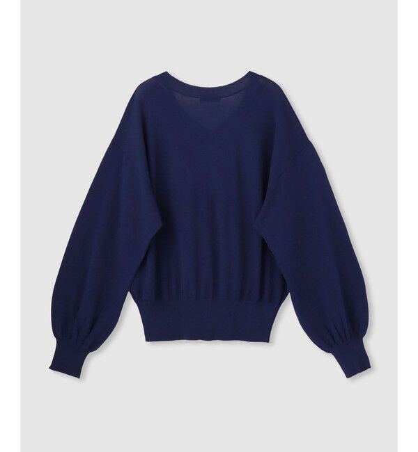 allureville「コットンシルクVネックプルオーバー」|ニット・セーター|