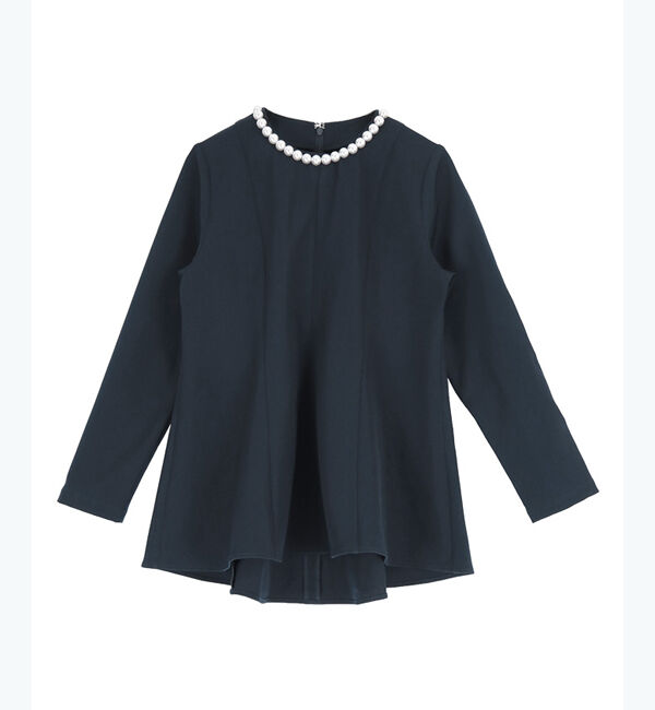 ur's「【星玲奈さんコラボアイテム】パール付ヘムライントップス」|Tシャツ・カットソー|