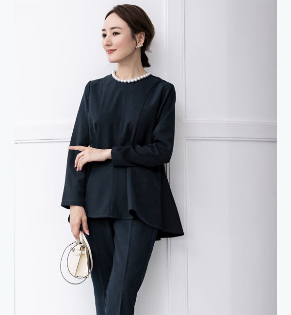 ur's「【星玲奈さんコラボアイテム】パール付ヘムライントップス」|Tシャツ・カットソー|