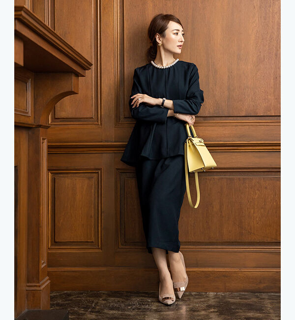 ur's「【星玲奈さんコラボアイテム】パール付ヘムライントップス」|Tシャツ・カットソー|