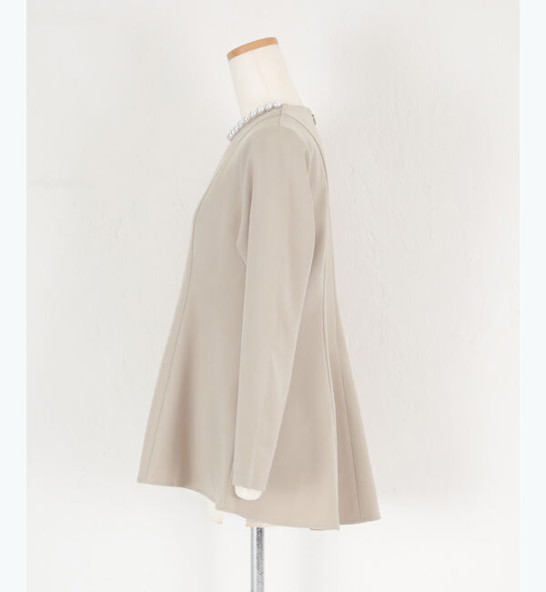 ur's「【星玲奈さんコラボアイテム】パール付ヘムライントップス」|Tシャツ・カットソー|