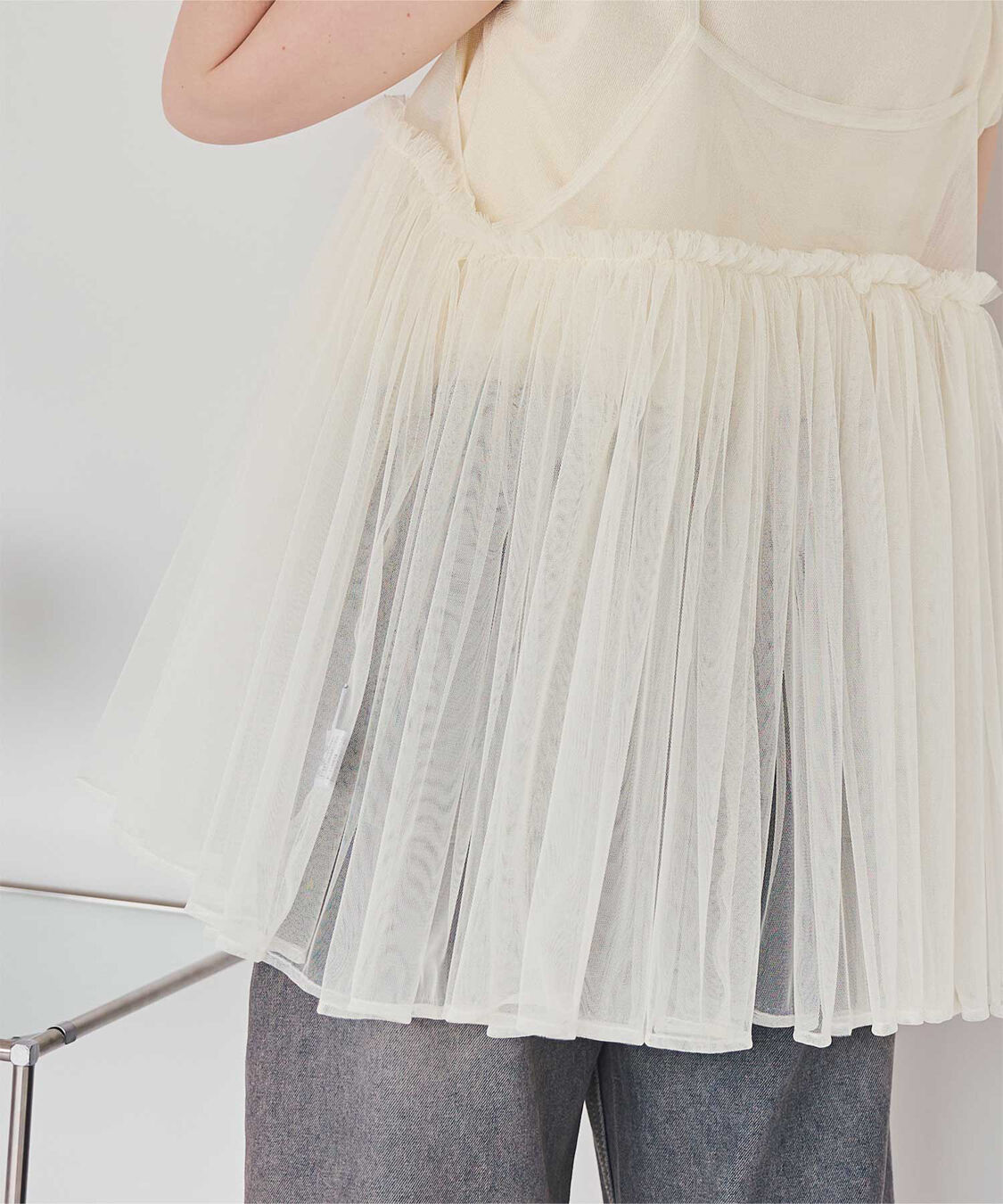 titivate「ボリュームチュールキャミソールトップス」|キャミソール|