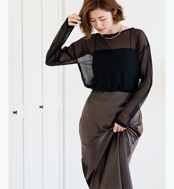 ur's「ストラップカップ付キャミソール」|キャミソール|ブラック