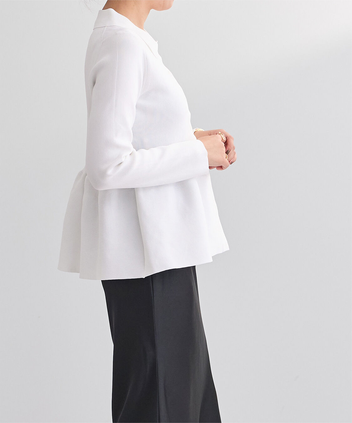 ur's「ウエストペプラムポロニットカーディガン」|ニット・セーター|