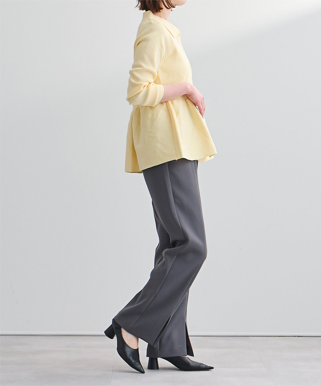 ur's「ウエストペプラムポロニットカーディガン」|ニット・セーター|