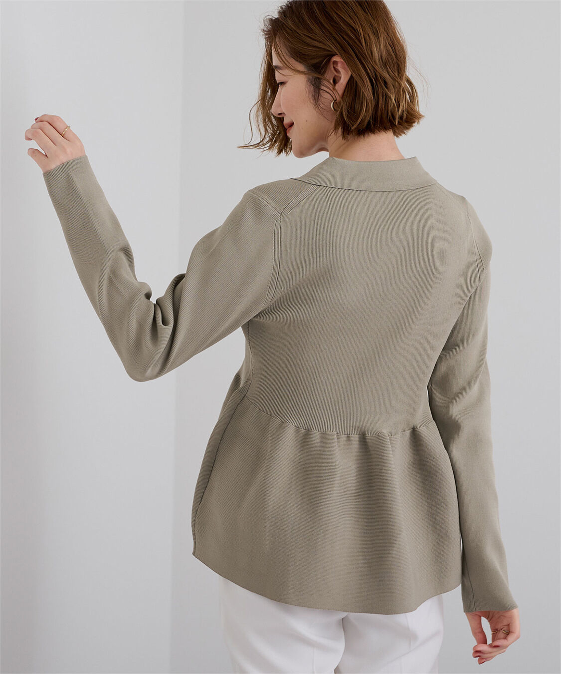 ur's「ウエストペプラムポロニットカーディガン」|ニット・セーター|