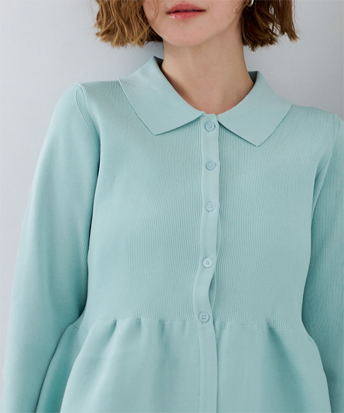 ur's「ウエストペプラムポロニットカーディガン」|ニット・セーター|