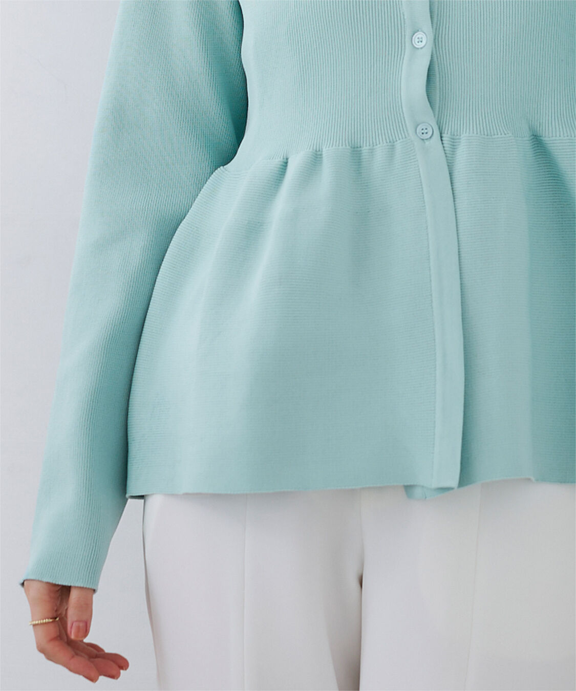 ur's「ウエストペプラムポロニットカーディガン」|ニット・セーター|