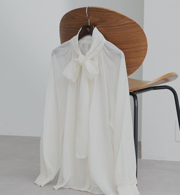  「シアーリボンタイ2WAYブラウス」|シャツ・ブラウス|