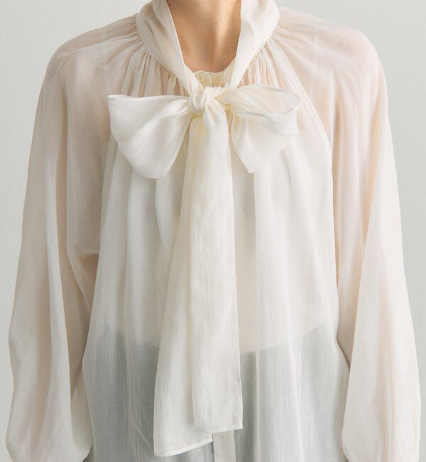  「シアーリボンタイ2WAYブラウス」|シャツ・ブラウス|