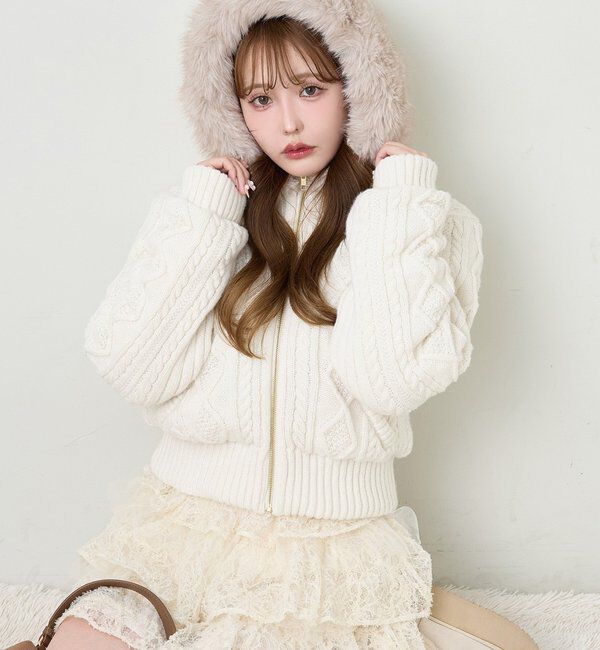 ケーブルニット中綿ブルゾン｜ルミネのファッション通販アイルミネ<i