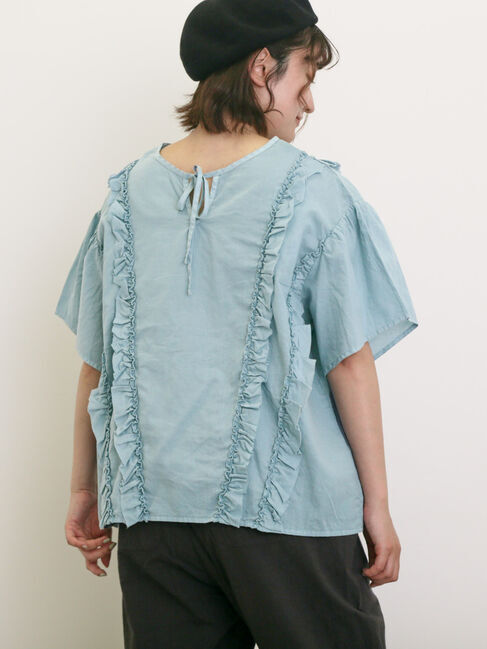 Samansa Mos2「フリル前後2WAYブラウス」|シャツ・ブラウス|サックスブルー
