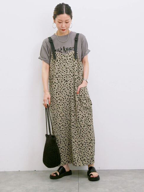 Samansa Mos2 blue「【接触冷感】ロゴプリントTシャツ」|Tシャツ・カットソー|