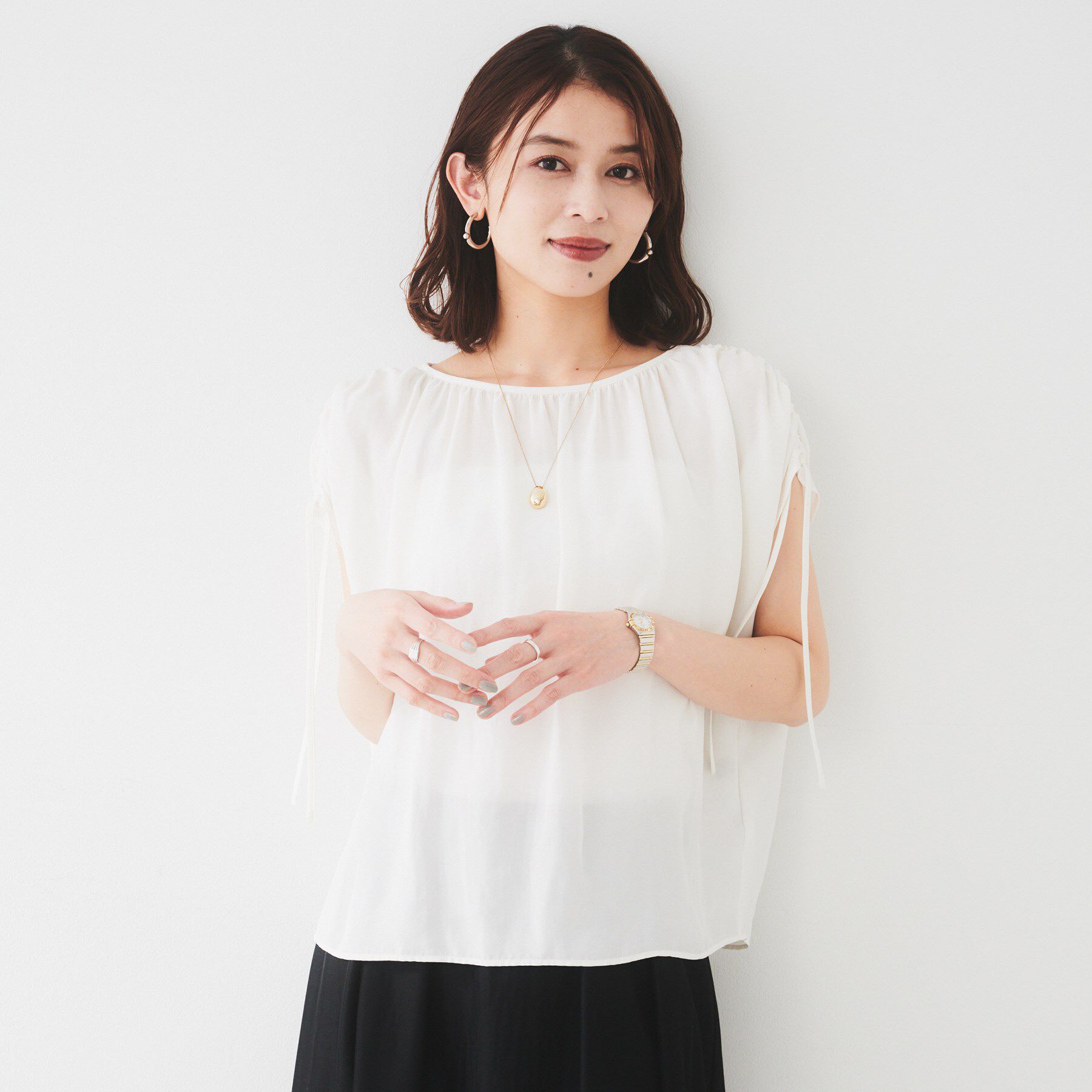 UNTITLED「【シアー/2WAY】肩ドロストドルマンブラウス」|シャツ・ブラウス|