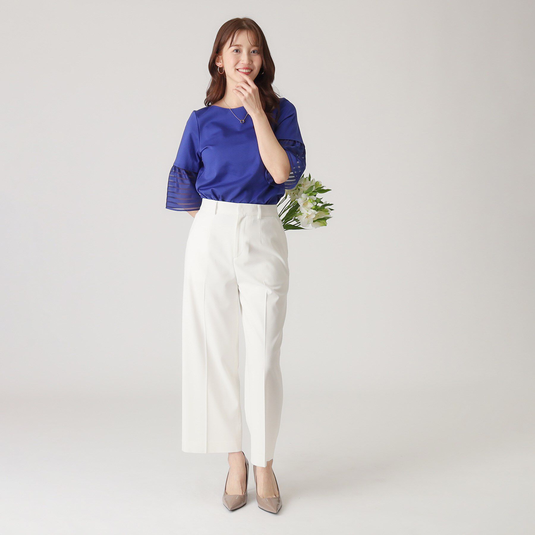 COUP DE CHANCE「【洗える／日本製】袖デザインのジャージプルオーバー」|Tシャツ・カットソー|