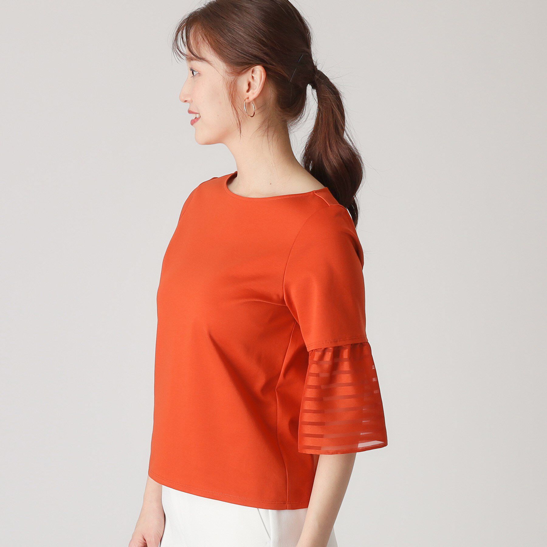 COUP DE CHANCE「【洗える／日本製】袖デザインのジャージプルオーバー」|Tシャツ・カットソー|