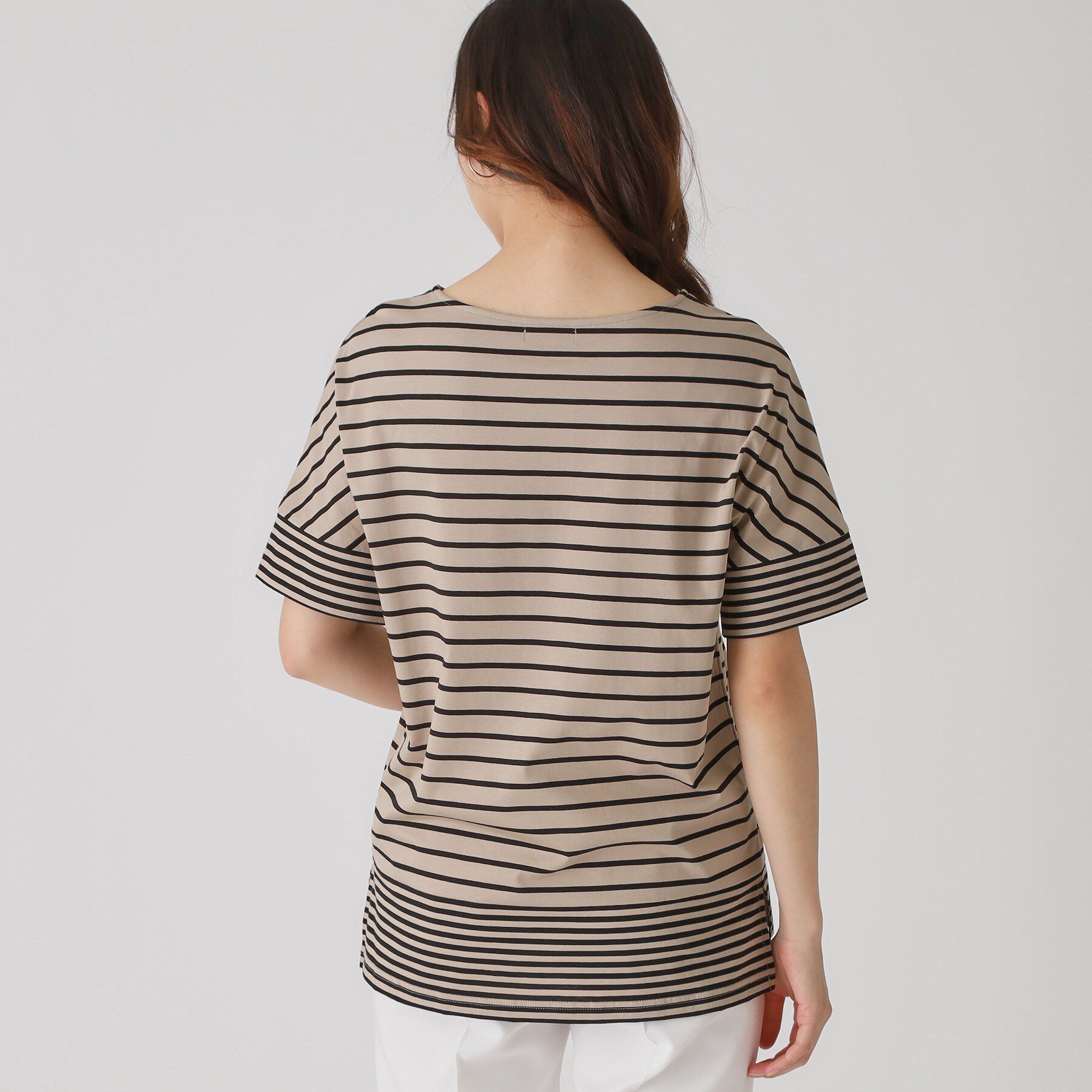 COUP DE CHANCE「【洗える／日本製】ボーダー切替デザイントップス」|Tシャツ・カットソー|