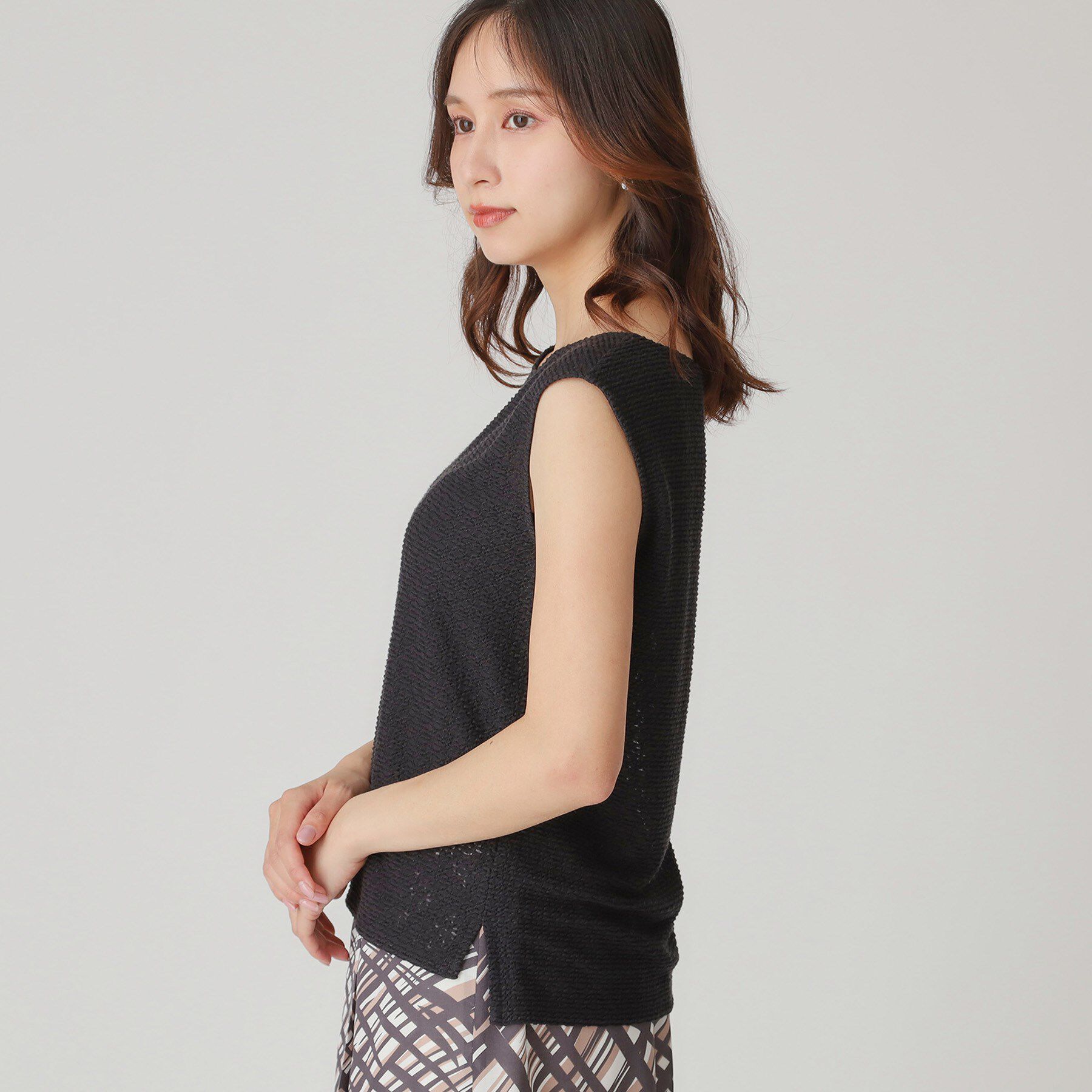 COUP DE CHANCE「【手洗い可／日本製】ジャカードジャージトップス」|Tシャツ・カットソー|