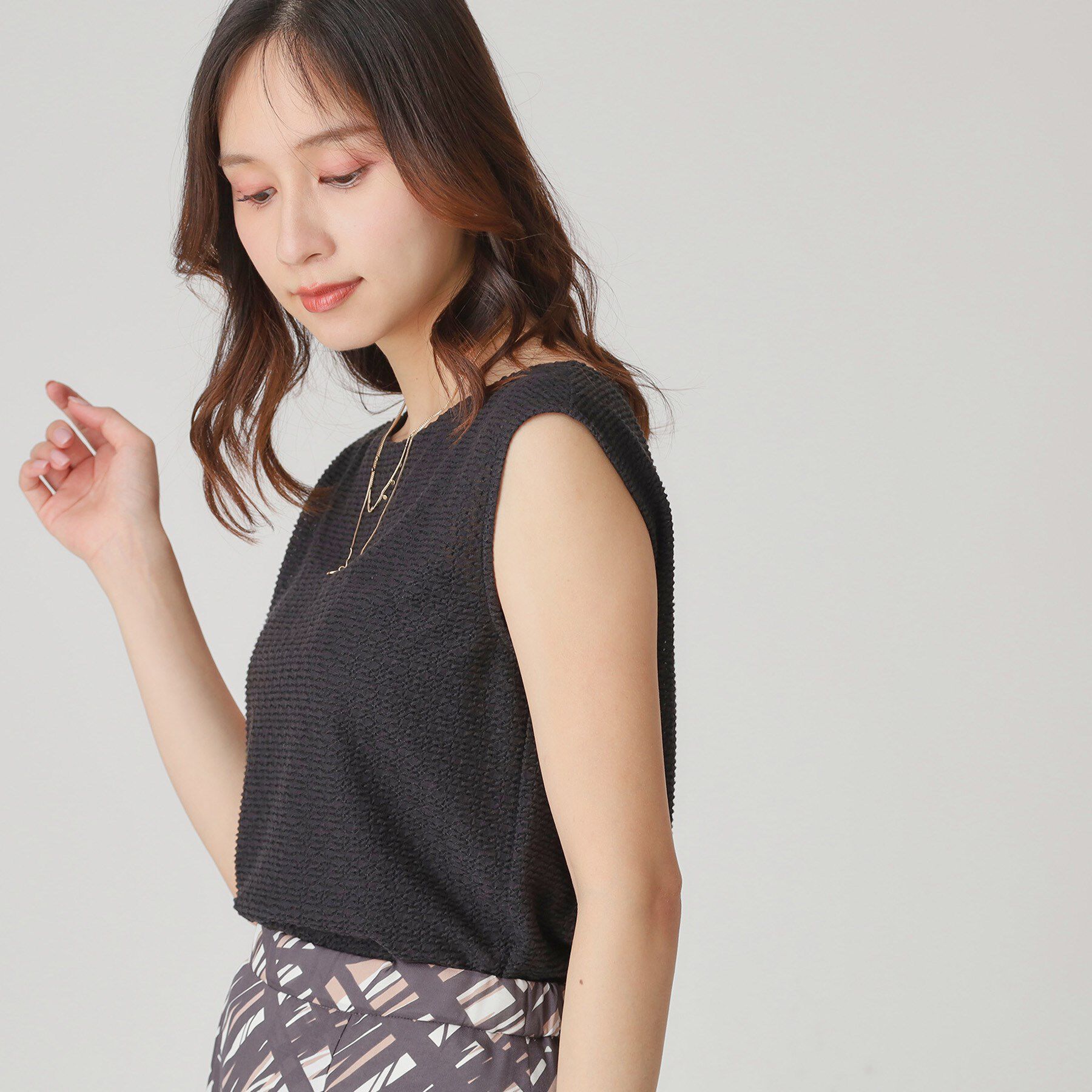 COUP DE CHANCE「【手洗い可／日本製】ジャカードジャージトップス」|Tシャツ・カットソー|