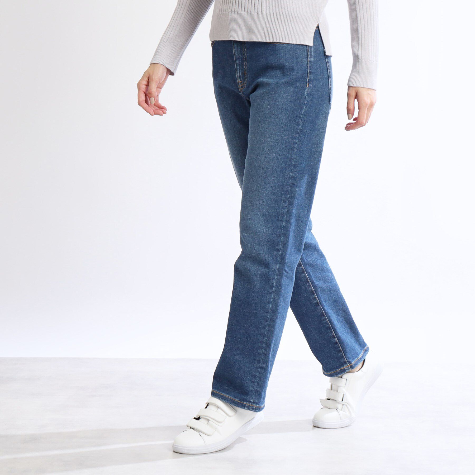 Reflect「【洗える】ストレートシルエットストレッチデニム」|デニム|