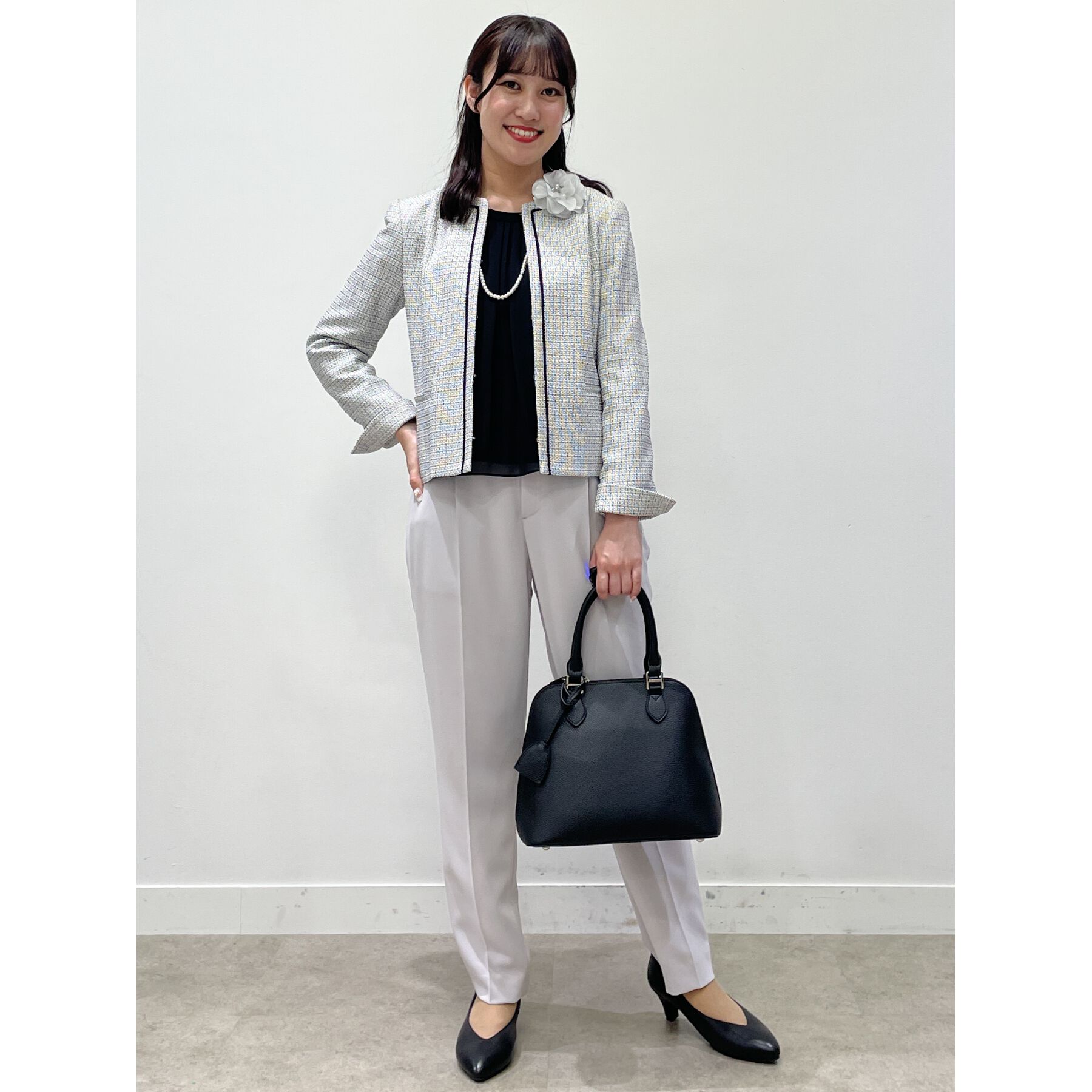 Reflect「【フォーマル/セットアップ可】ツイードジャケット」|ノーカラージャケット|