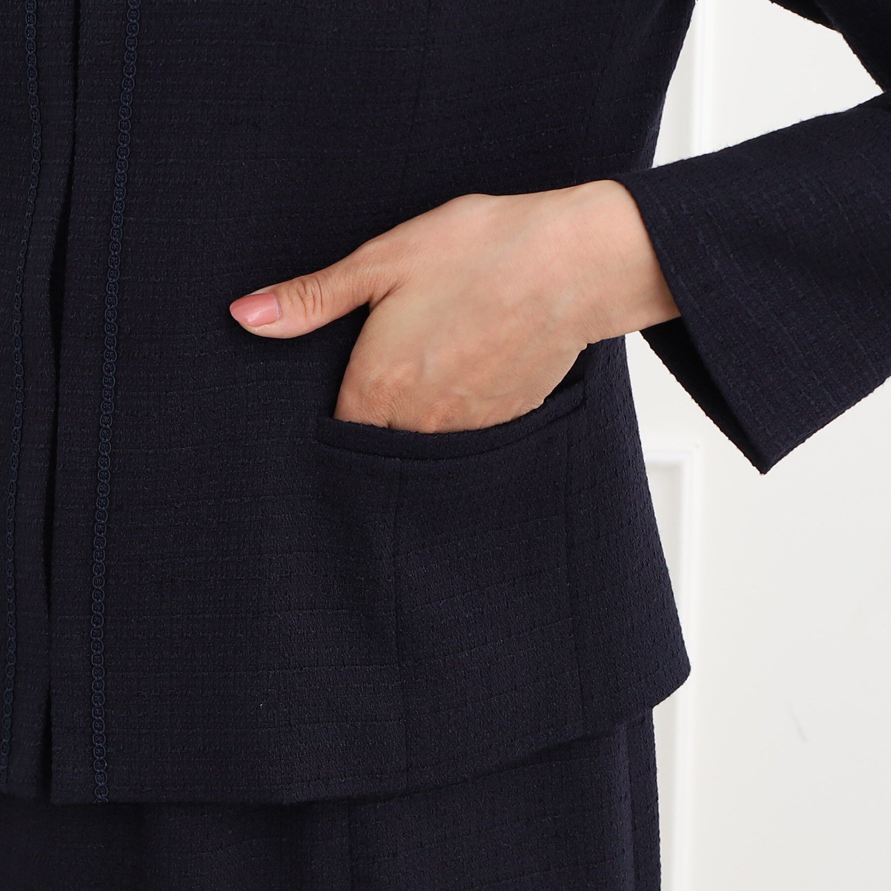 Reflect「【フォーマル/セットアップ可】ツイードジャケット」|ノーカラージャケット|