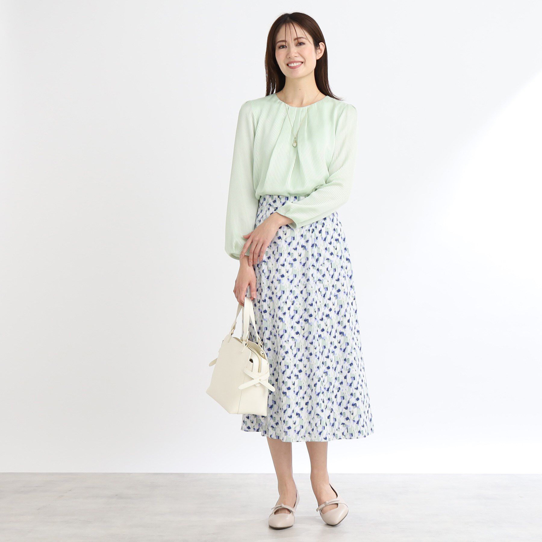 Reflect「【手洗い可】シアーシャドーストライプブラウス」|シャツ・ブラウス|