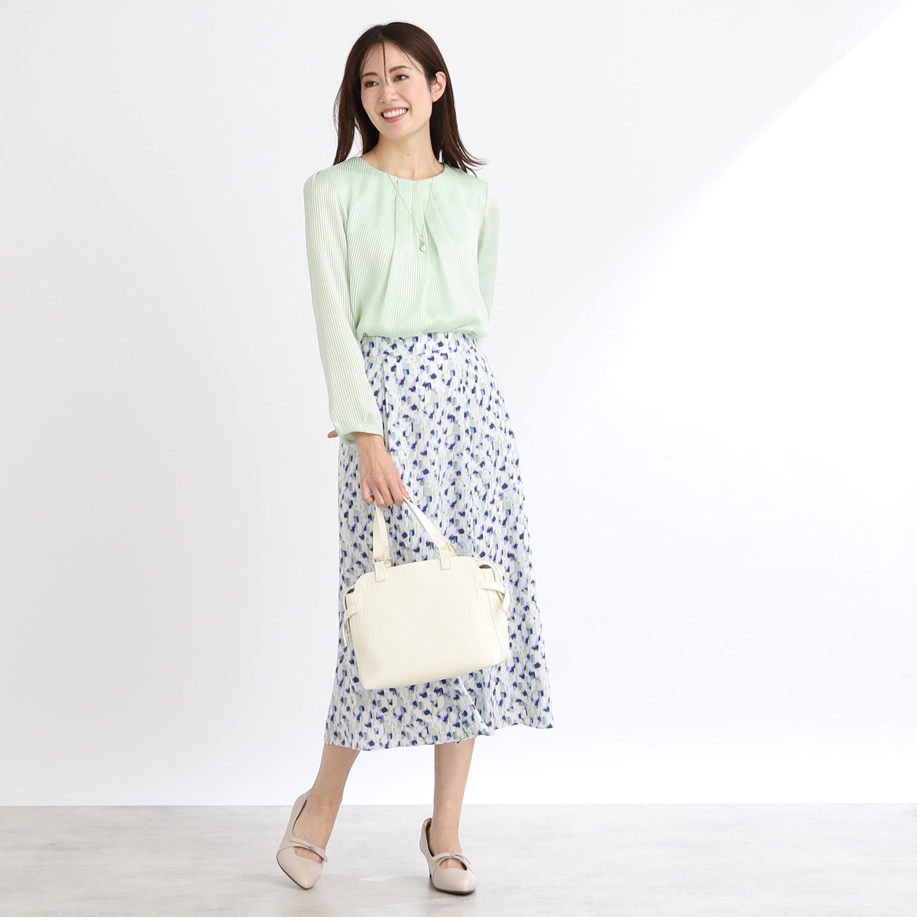 Reflect「【手洗い可】シアーシャドーストライプブラウス」|シャツ・ブラウス|