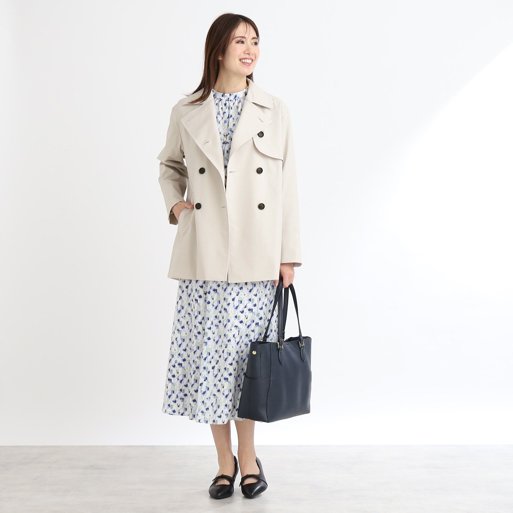 Reflect「【手洗い可／撥水】ライティミドル丈コート」|トレンチコート|