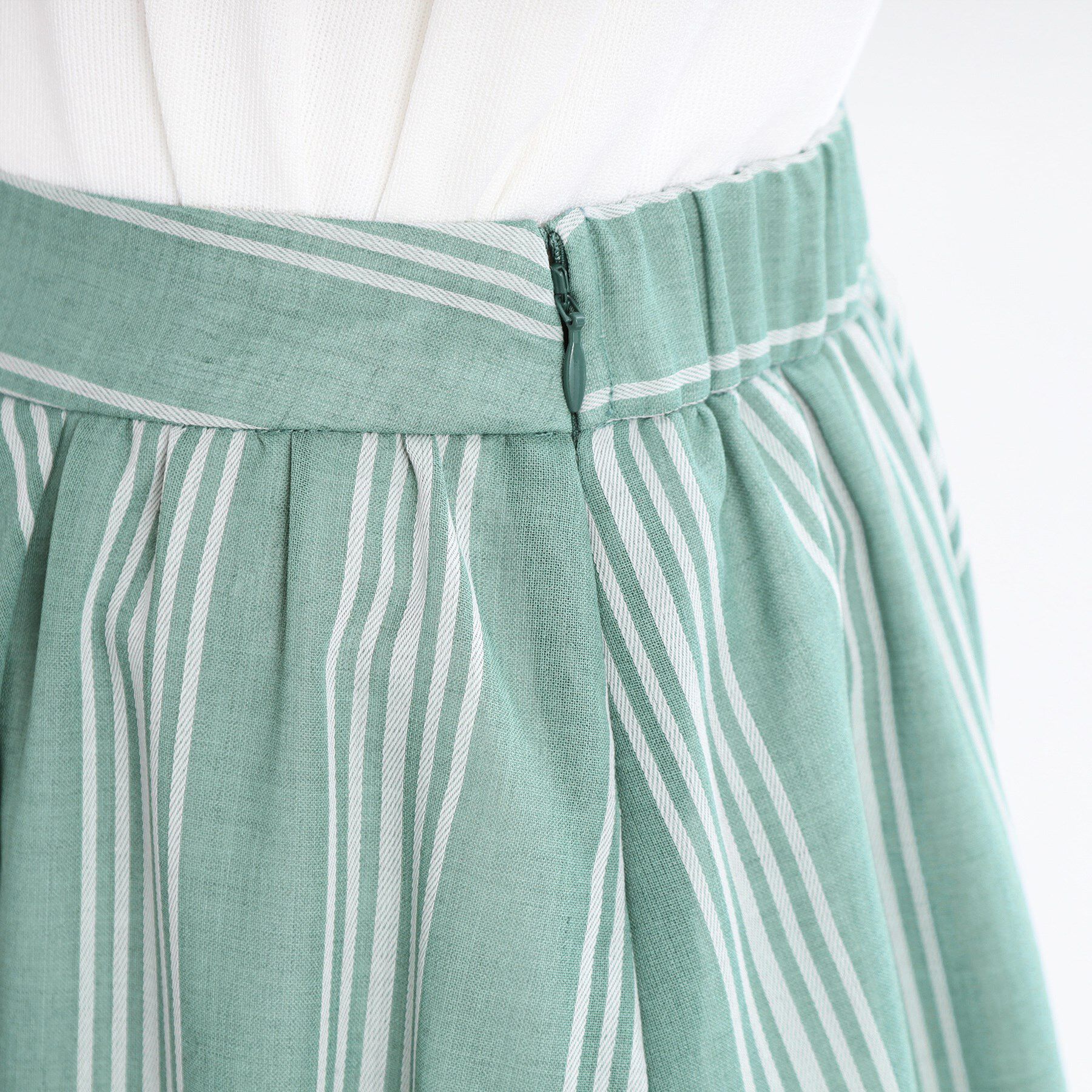 Reflect「【手洗い可】ストライプ柄シアースカート」|スカート|