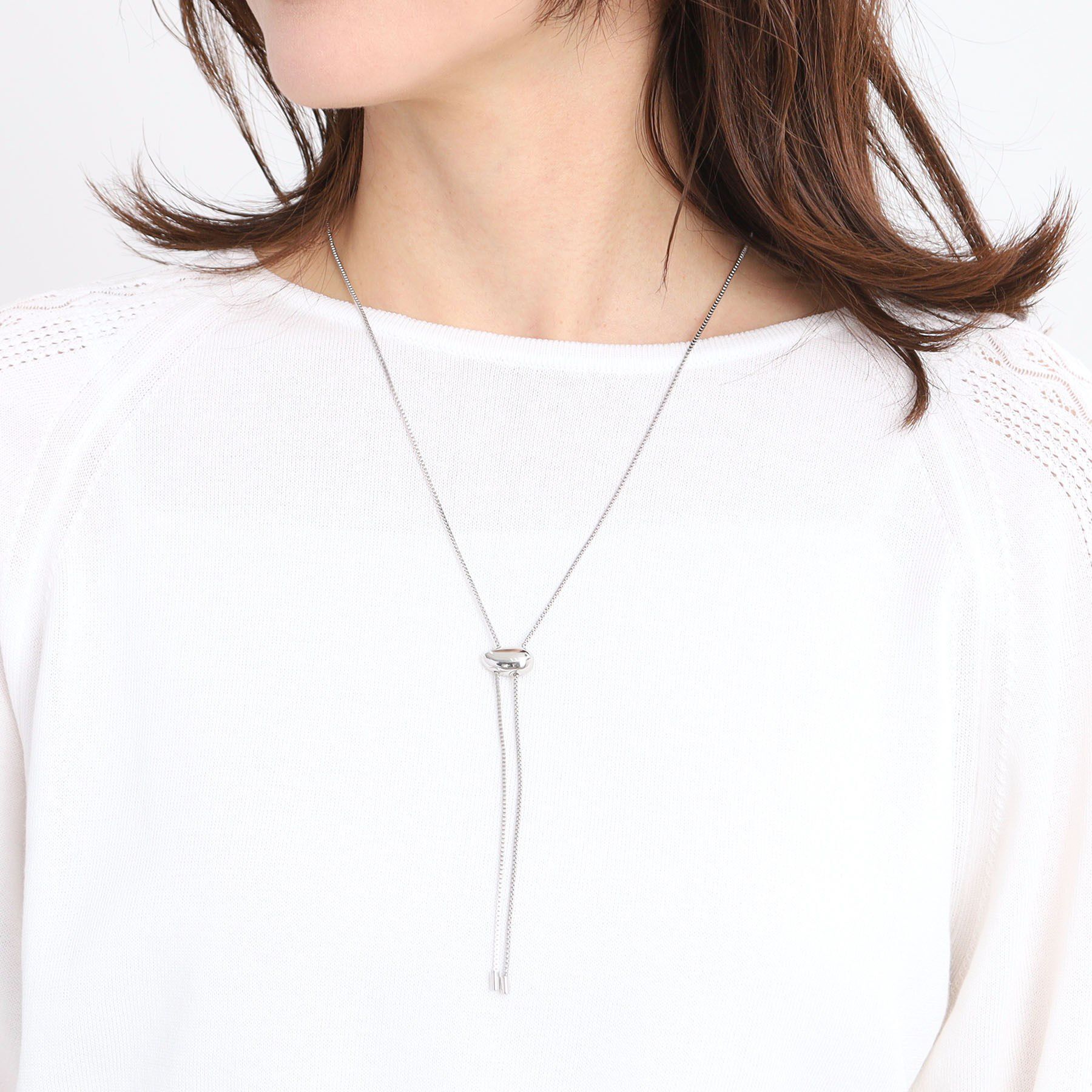 Reflect「【夏SALE／スライド式チェーン／長さ調節可】ビーンズY字ネックレス」|ネックレス|