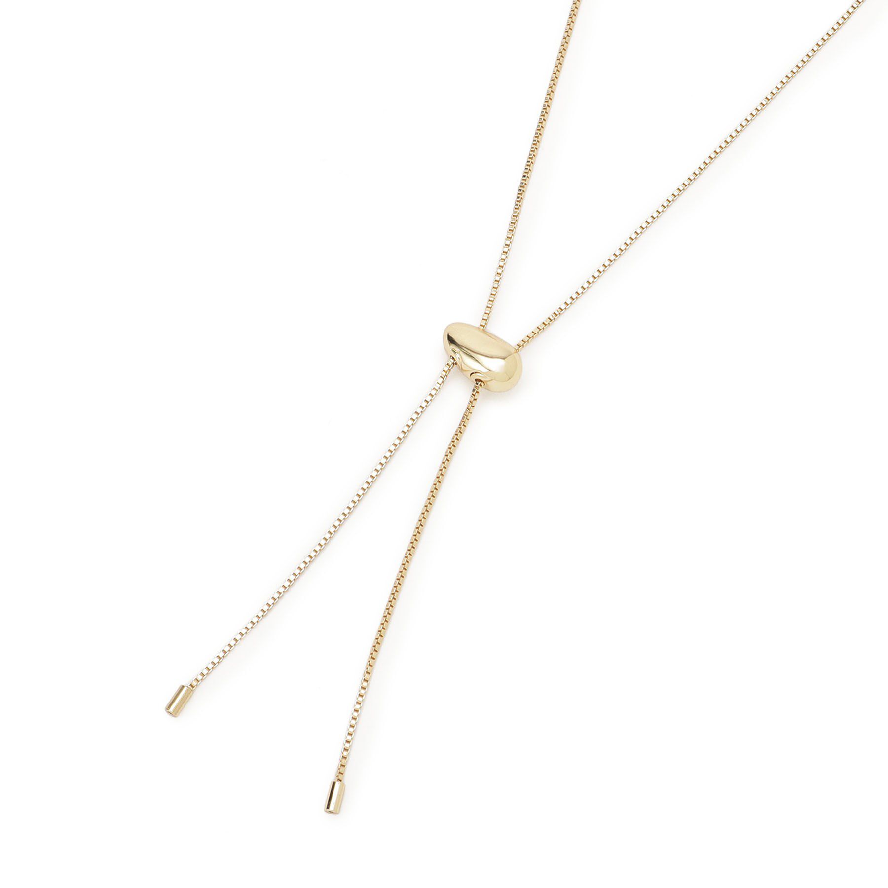 Reflect「【夏SALE／スライド式チェーン／長さ調節可】ビーンズY字ネックレス」|ネックレス|ゴールド(007)