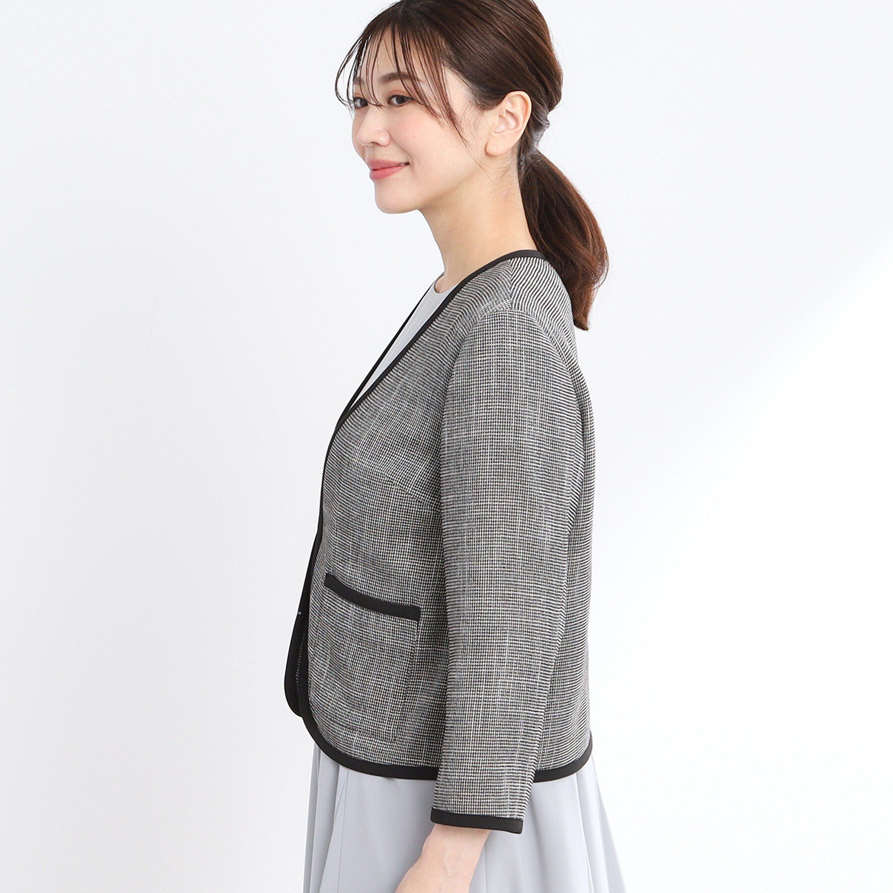 Reflect「【夏SALE／R‐QUALITY／手洗い可】パイピングジャケット」|ノーカラージャケット|