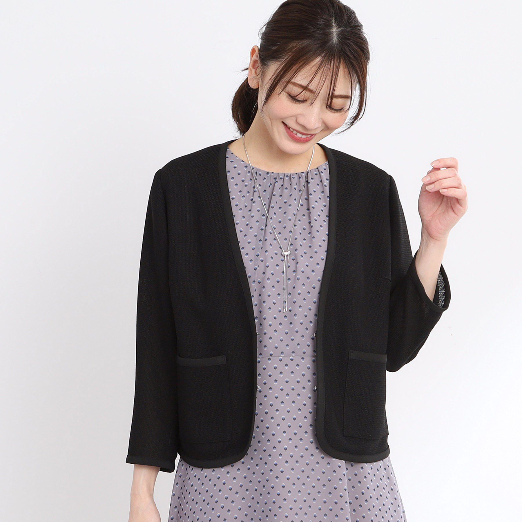 Reflect「【夏SALE／R‐QUALITY／手洗い可】パイピングジャケット」|ノーカラージャケット|