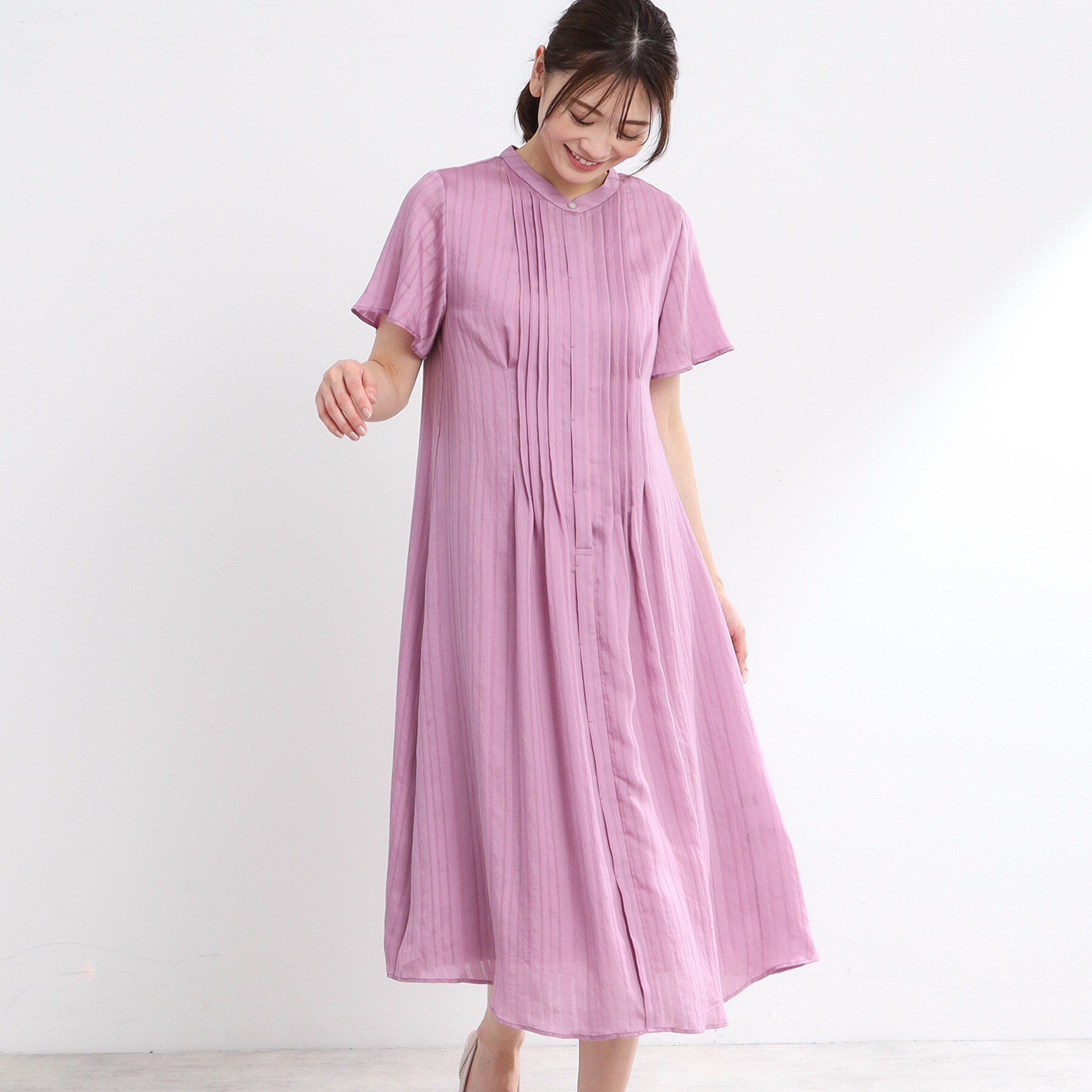 Reflect「【夏SALE／手洗い可】シャドーボーダーワンピース」|ワンピース|