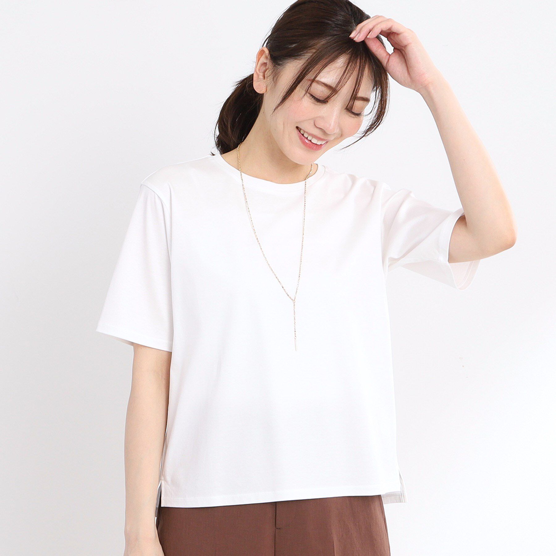 Reflect「【夏SALE／UVカット／接触冷感／マシンウォッシュ可能】ベーシックジャージTシャツ」|Tシャツ・カットソー|