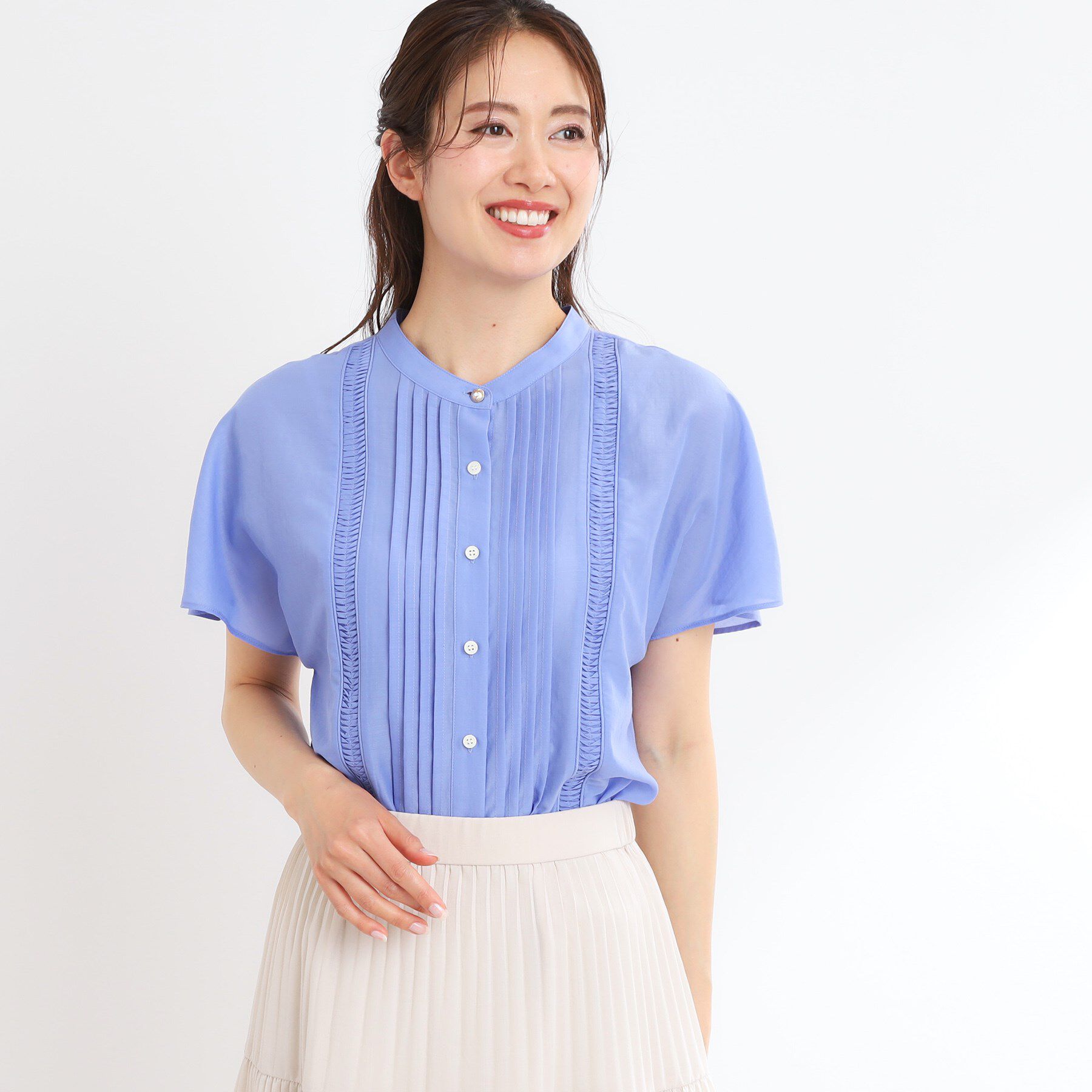 Reflect「【選べる7色◎／手洗い可】フロントピンタックデザインブラウス」|シャツ・ブラウス|