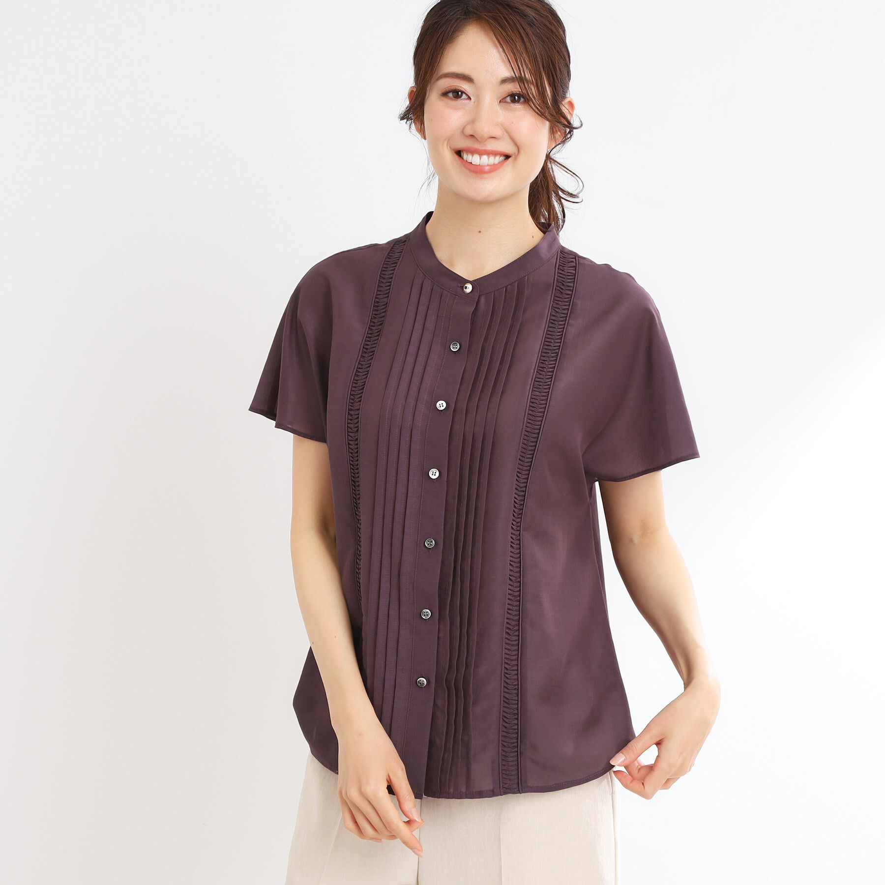 Reflect「【選べる7色◎／手洗い可】フロントピンタックデザインブラウス」|シャツ・ブラウス|