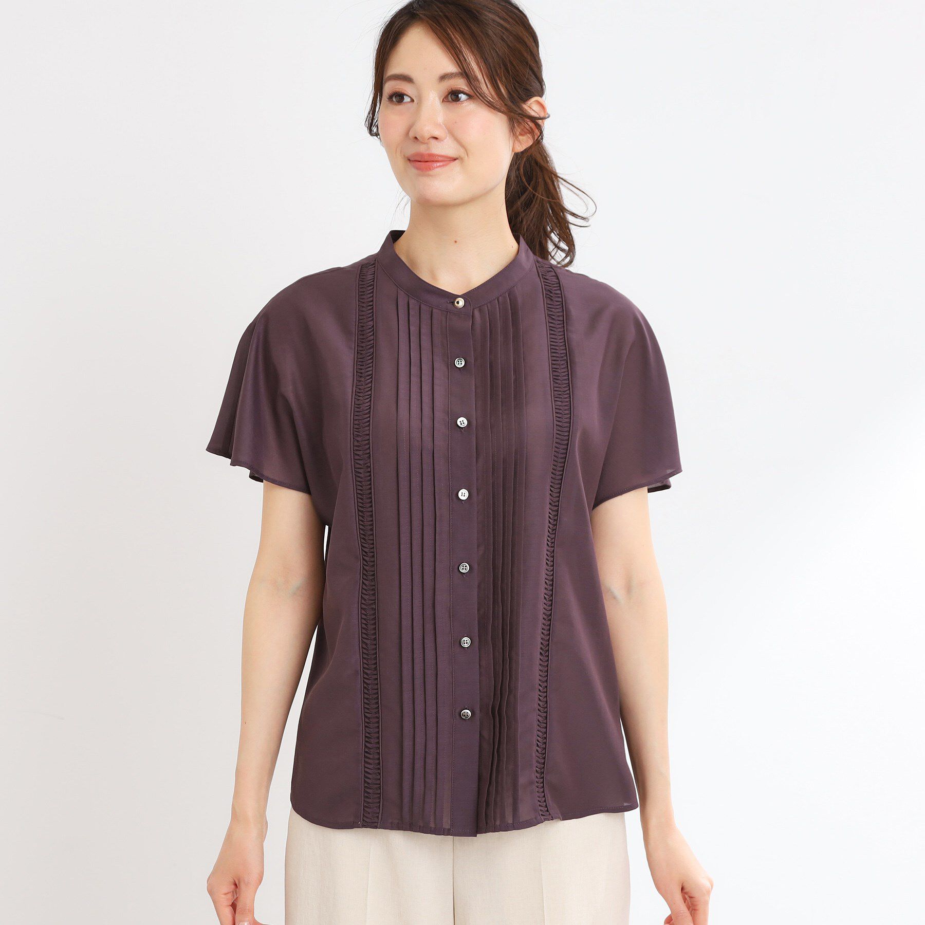 Reflect「【選べる7色◎／手洗い可】フロントピンタックデザインブラウス」|シャツ・ブラウス|