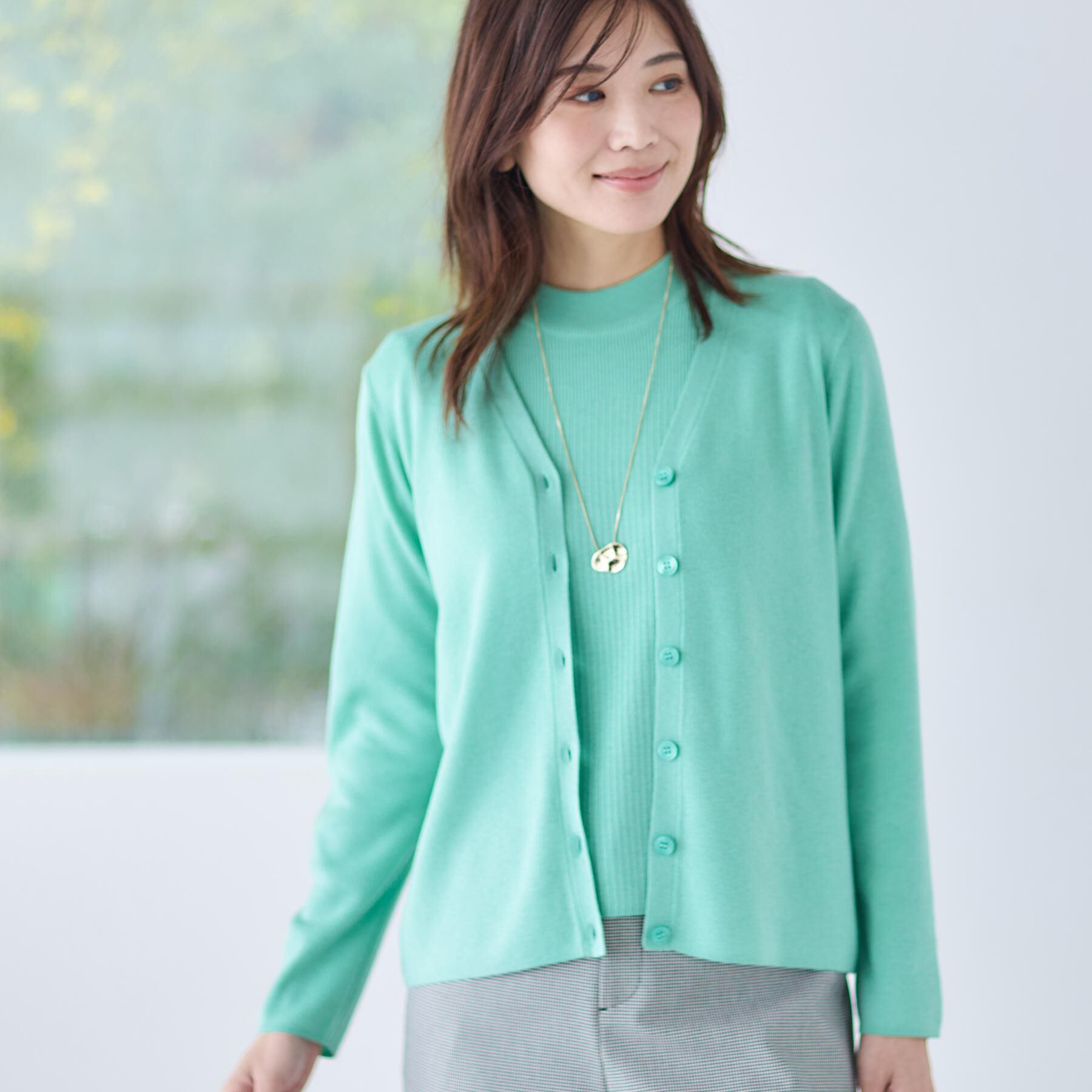 Reflect「【選べる5色／アンサンブル可】Vネックカーディガン」|カーディガン|