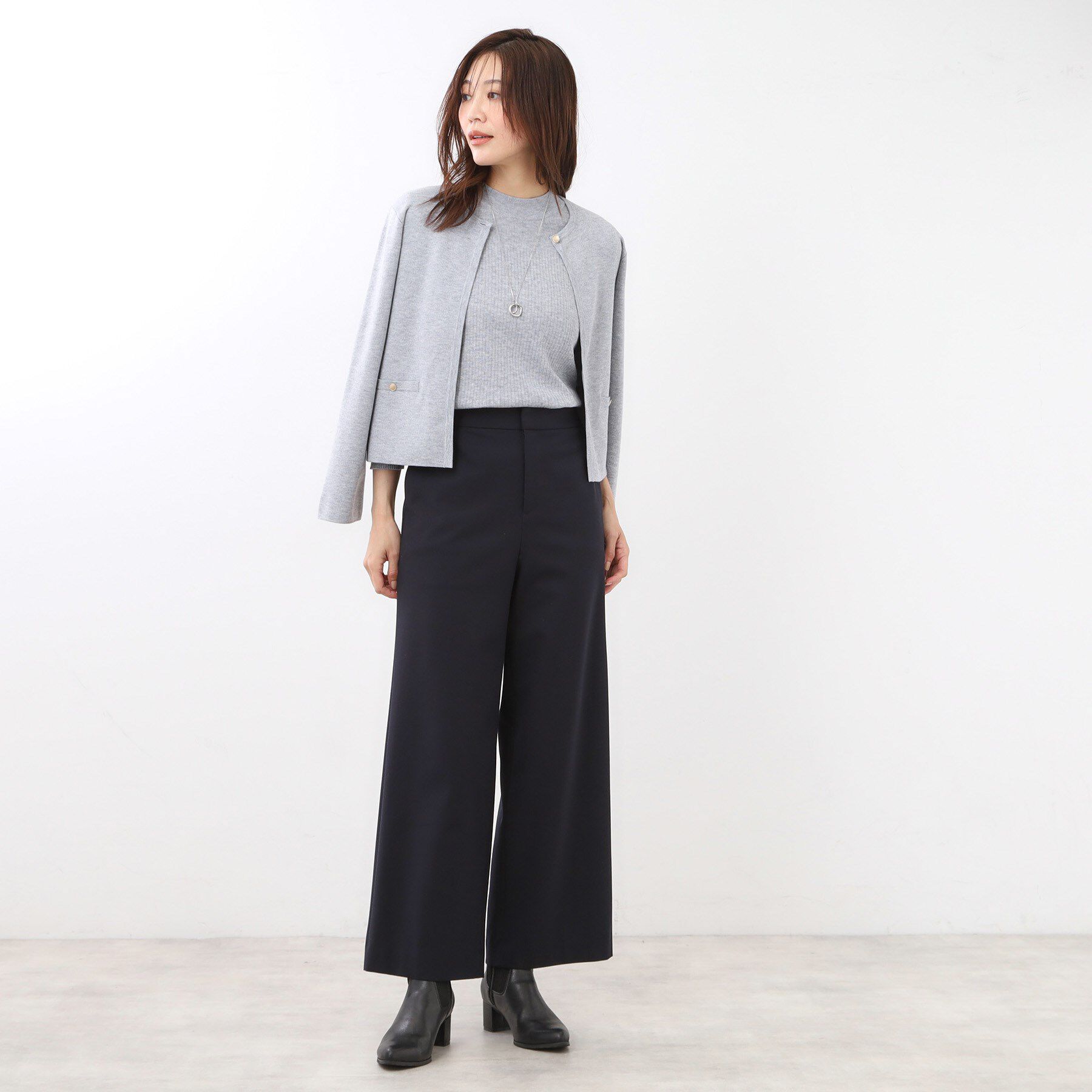 Reflect「【選べる5色／アンサンブル可】クルーネックカーディガン」|カーディガン|