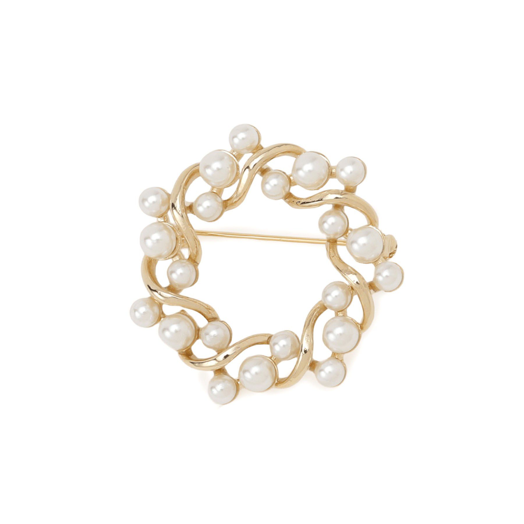 Reflect「【フォーマル／入卒】パール調&times;サークルデザインブローチ」|ブローチ・コサージュ|ゴールド(007)