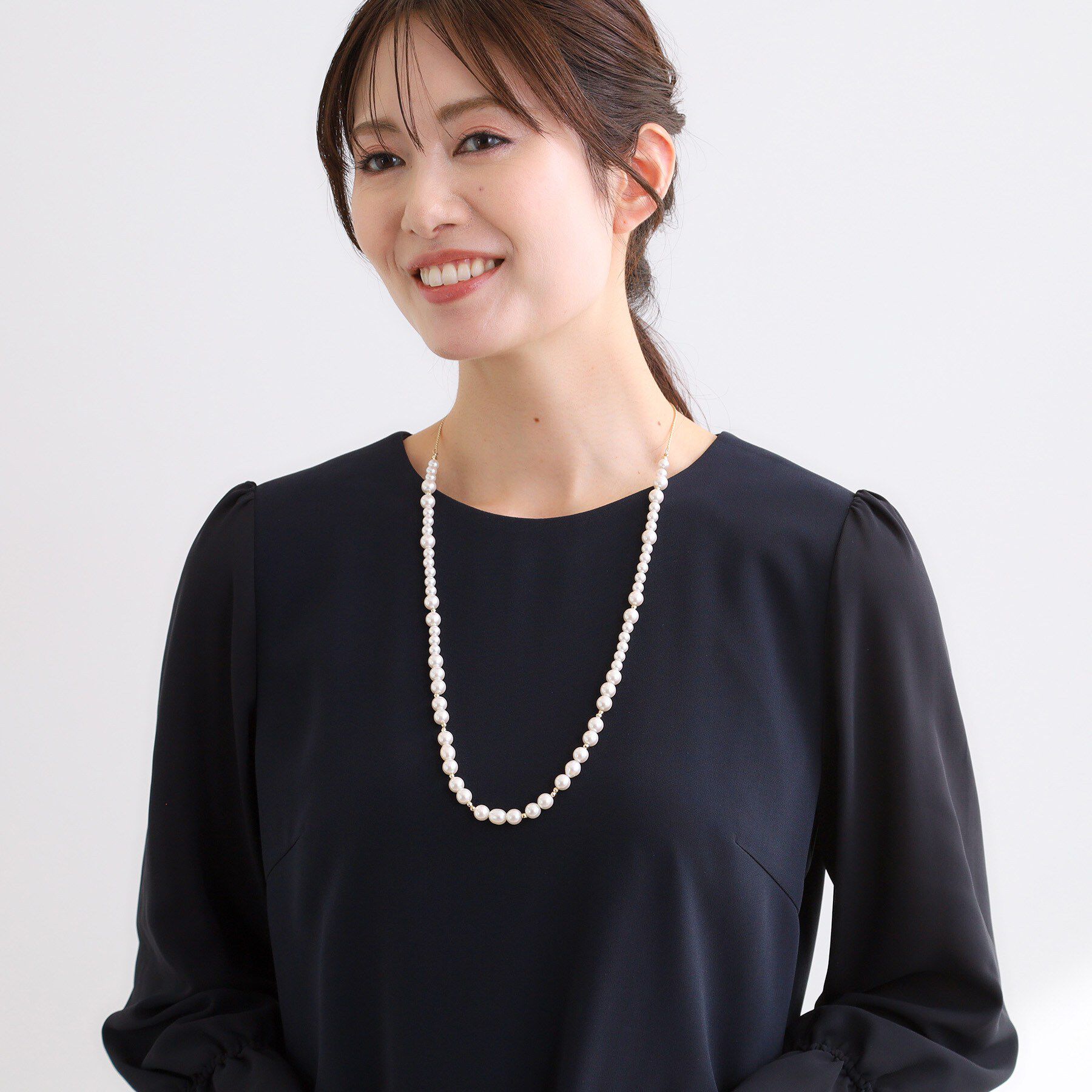 Reflect「【フォーマル／入卒／長さ調節可】淡水パールロングネックレス」|ネックレス|