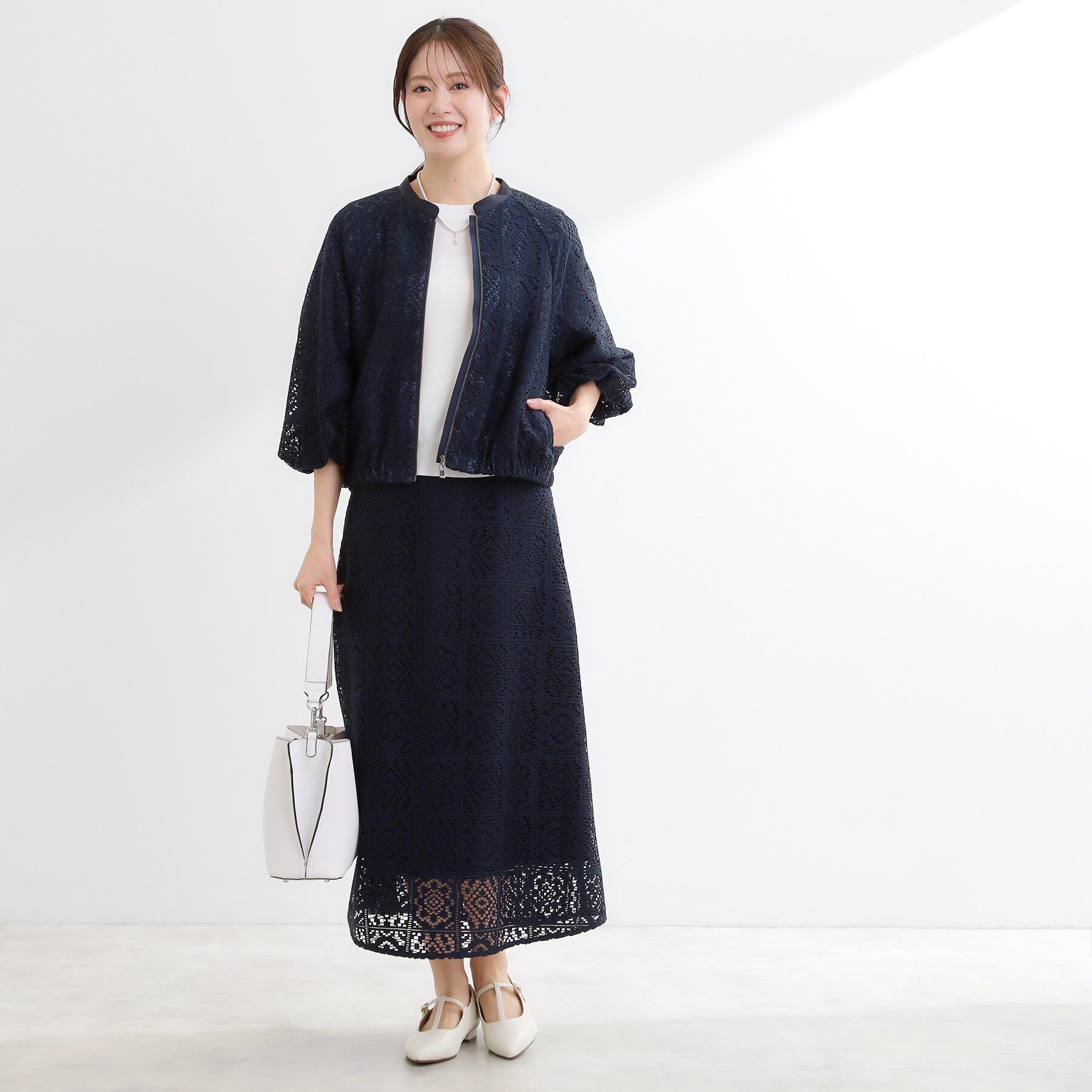 Reflect「【セットアップ可】ジップアップレースショートブルゾン」|ブルゾン・スタジャン|